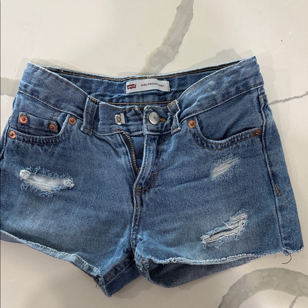 Levi's Girls Light Blue Girlfriend Jean Shorts